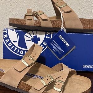 Birkenstock Men's Beige Double-Strap Sandals